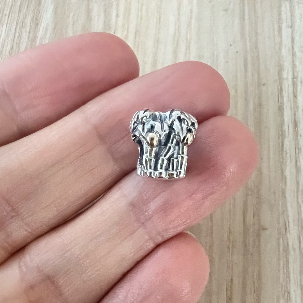 Retired PANDORA Sterling Silver PALM TREE 14K COCONUTS Charm